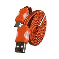 MicroUSB svítící datový kabel oranžový