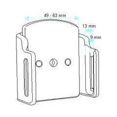 Brodit držák do auta nastavitelný bez nabijeni š. 49-63 mm, tl. 9-13 mm
