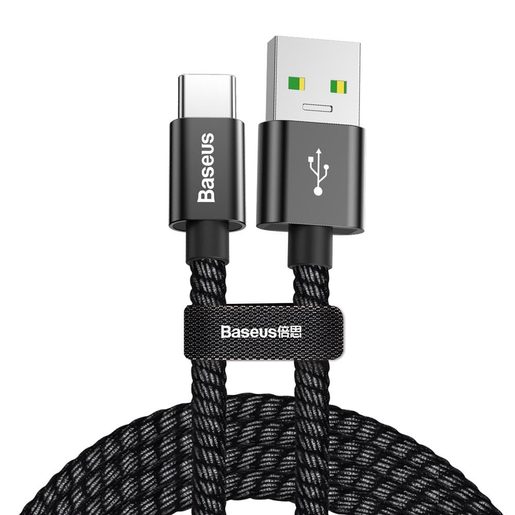 BASEUS DATOVÝ KABEL DVOJITÝ FASTCHARGE TYP-C 5A BLACK