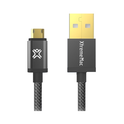 XTREMEMAC REVERSIBLE MICRO-USB PREMIUM CABLE–1,2M – BLACK