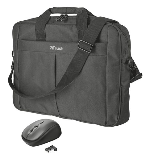 SET TRUST PRIMO 16" BAG WITH WIRELESS MOUSE