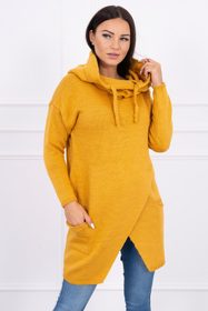 Horčicový dlhý sveter