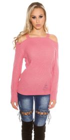 Ružový dámsky sveter