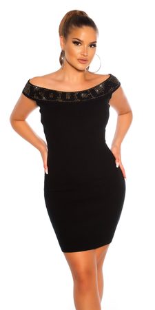 Černé úpletové mini šaty