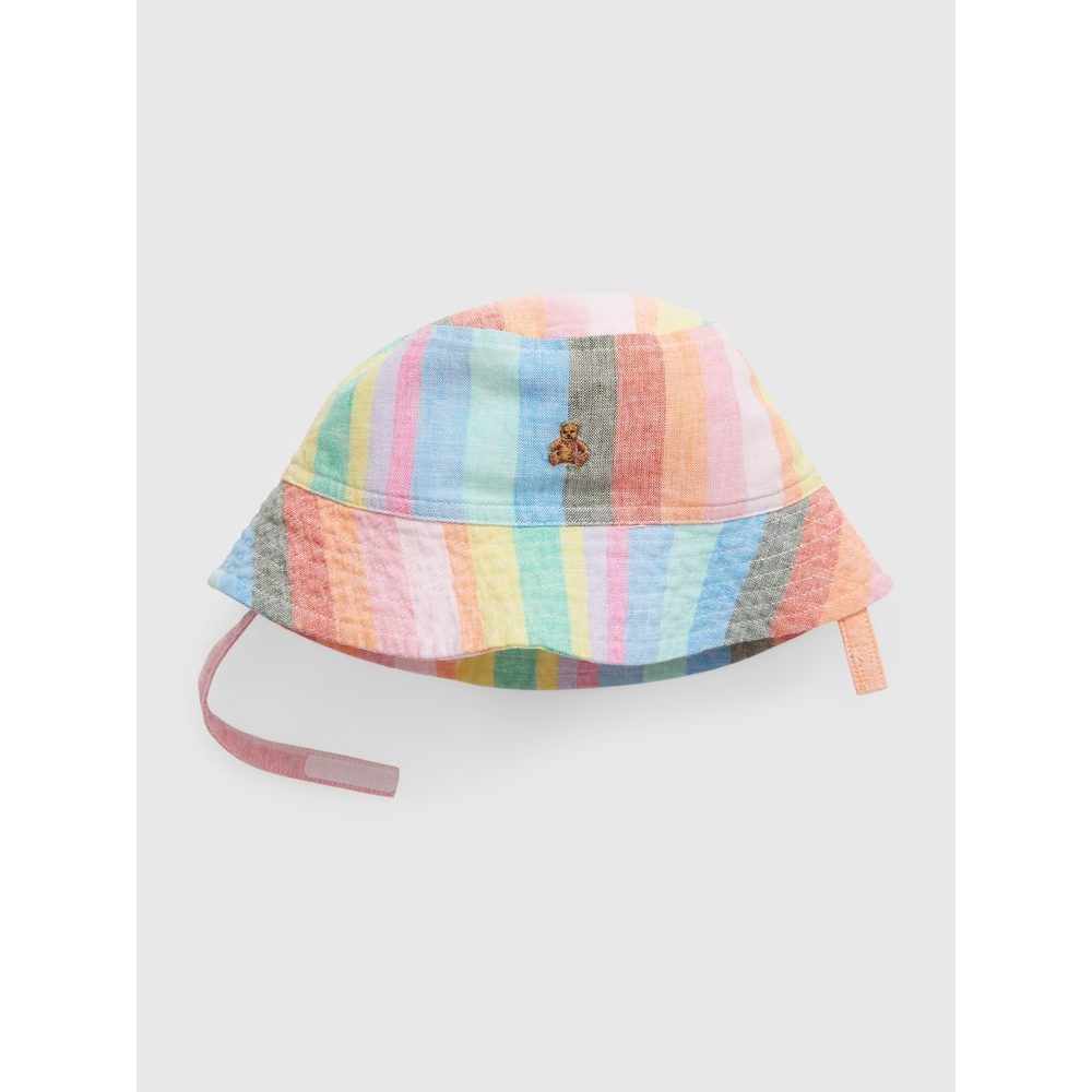 599650-00 Baby lněný pruhovaný klobouk Barevná