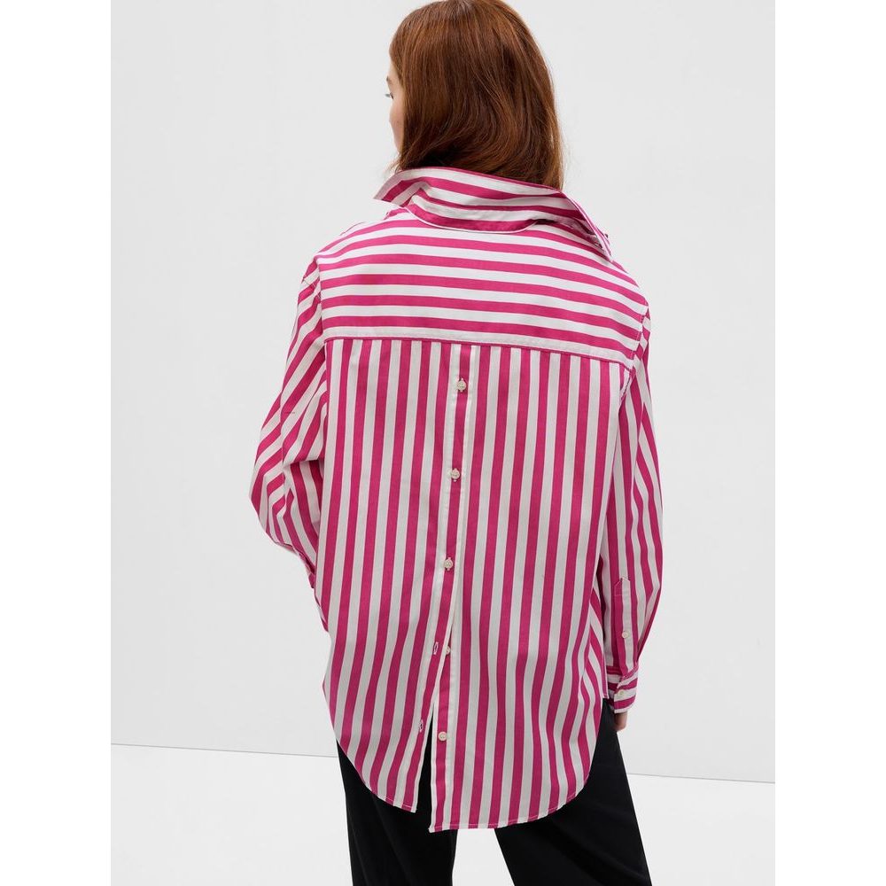 595237-00 Pruhovaná košile oversized Růžová