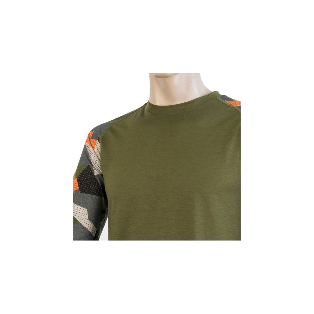 MERINO IMPRESS pánské triko dl.rukáv safari/camo