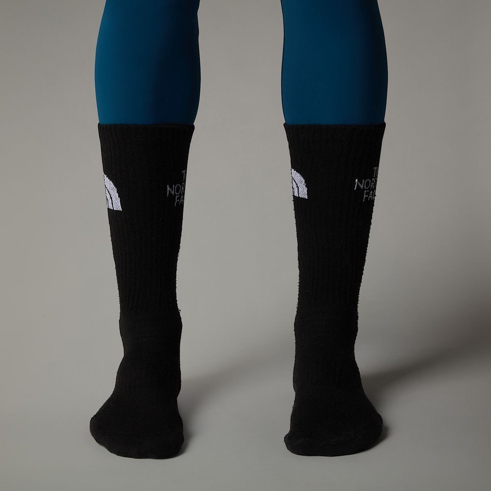 MULTI SPORT CUSH CREW SOCK 3P, BLACK ASSORTED