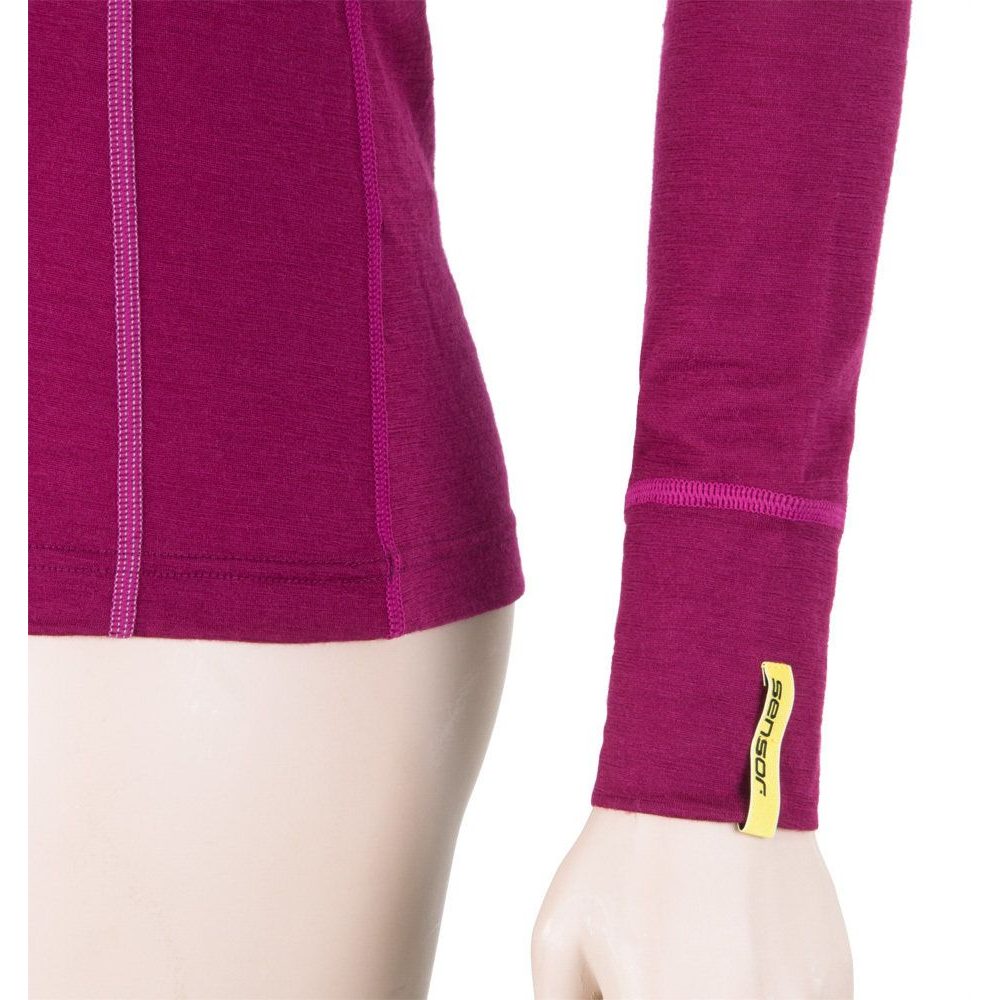 MERINO ACTIVE dámské triko dl.rukáv stoják zip lilla
