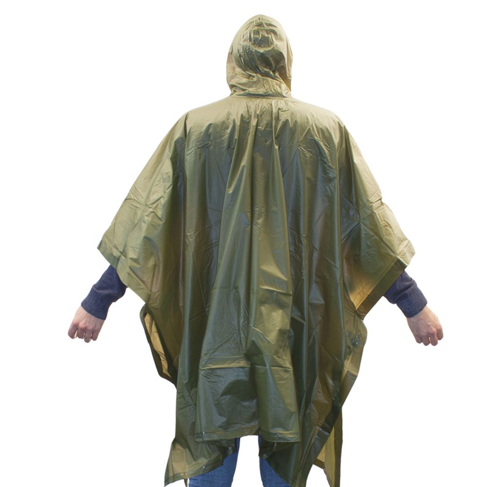 Olive PVC poncho