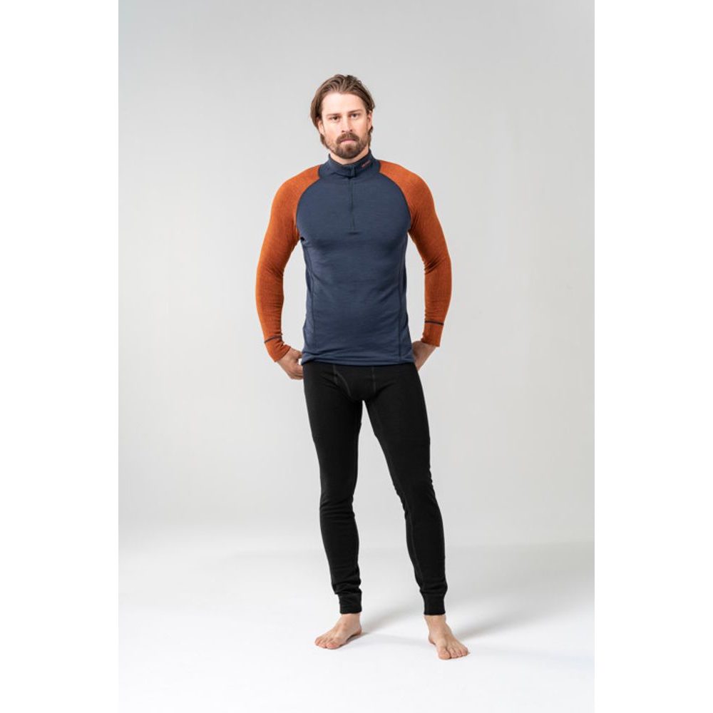 Duo Active Merino 210 Z.Neck Man, Flame/Ink