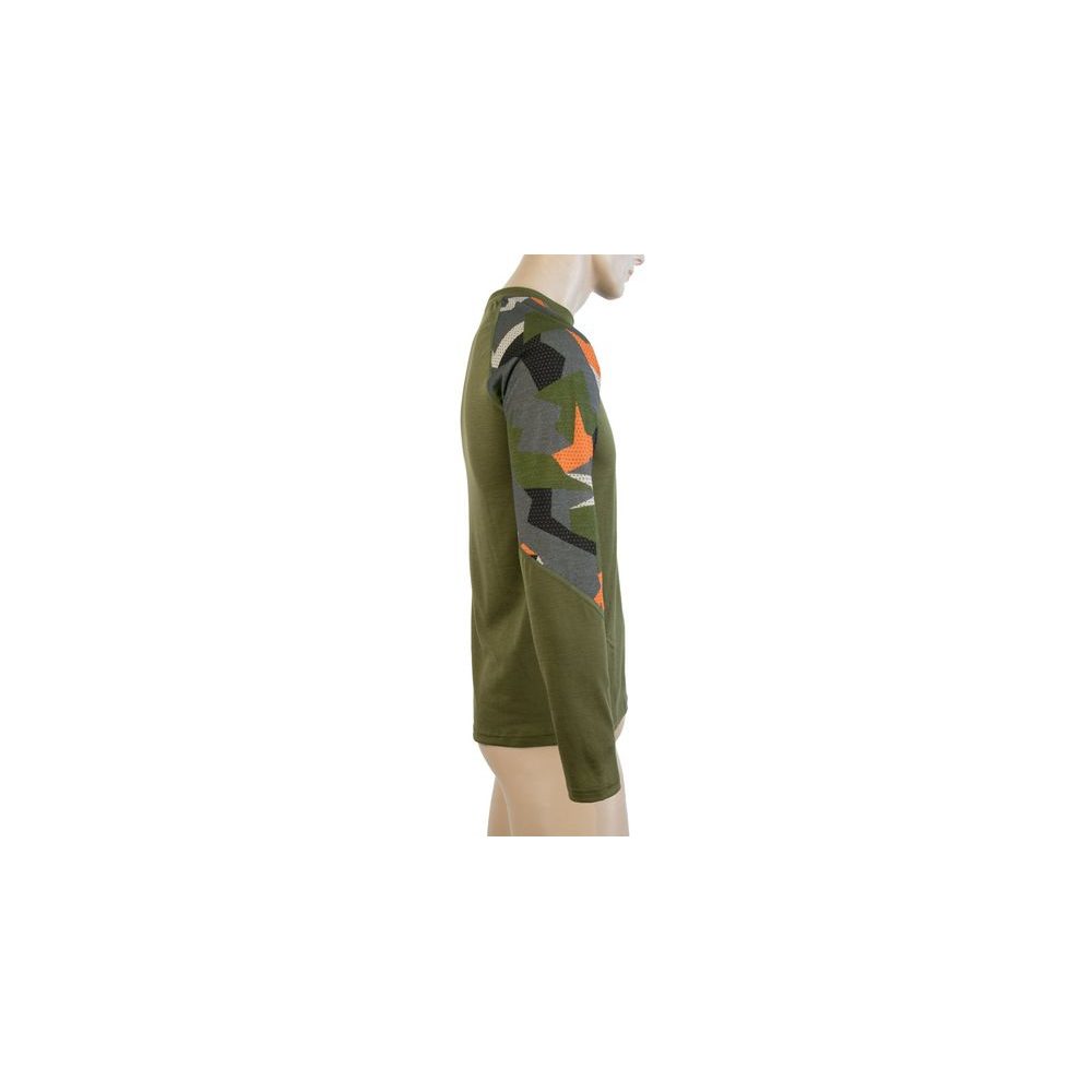 MERINO IMPRESS pánské triko dl.rukáv safari/camo