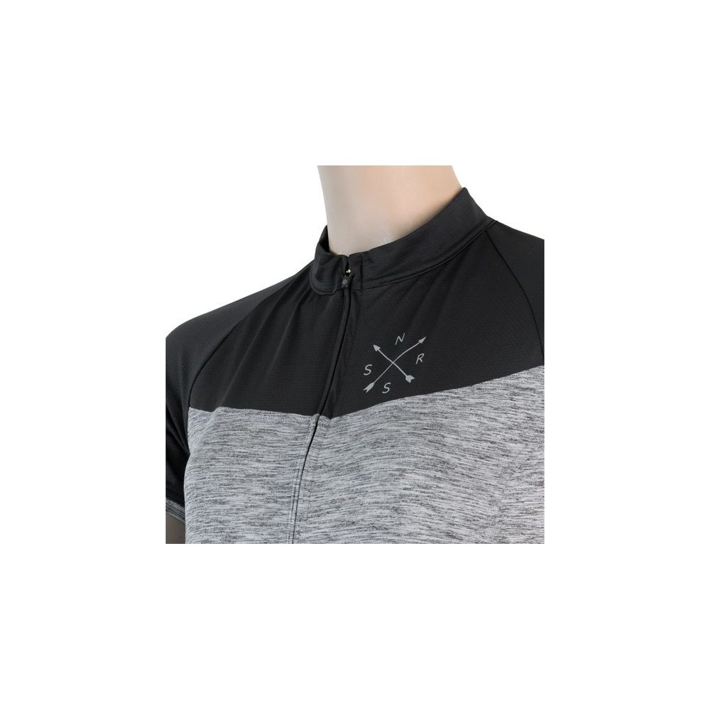 CYKLO MOTION dámský dres kr.rukáv celozip, šedá/černá