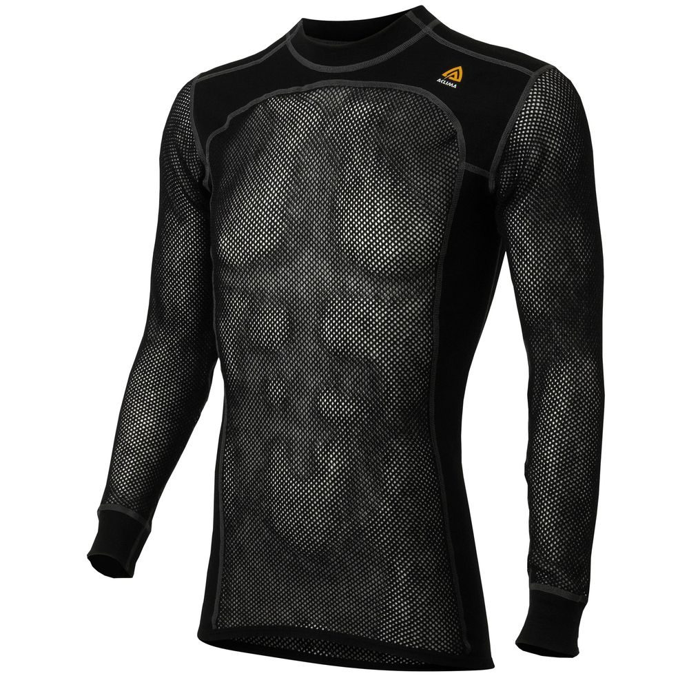 WoolNet Crew Neck shirt, Jet Black, Man
