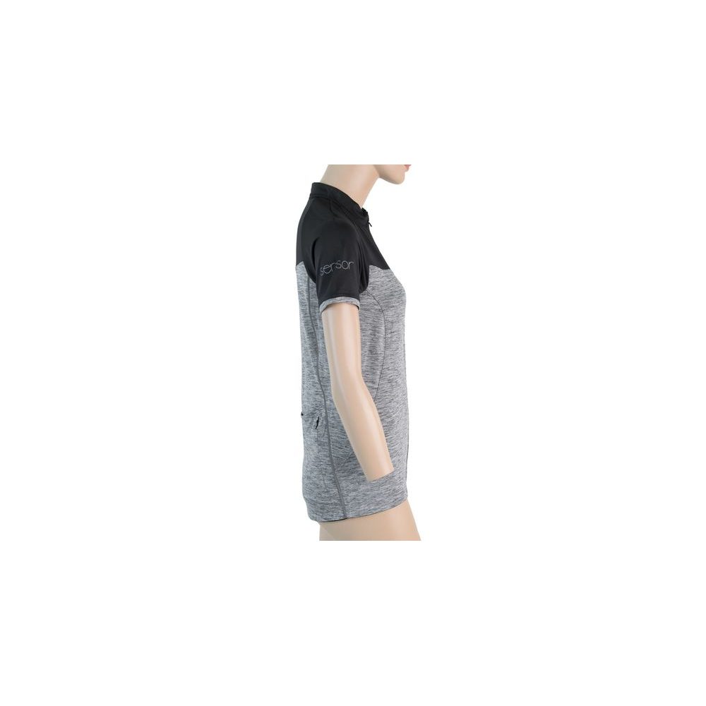 CYKLO MOTION dámský dres kr.rukáv celozip, šedá/černá