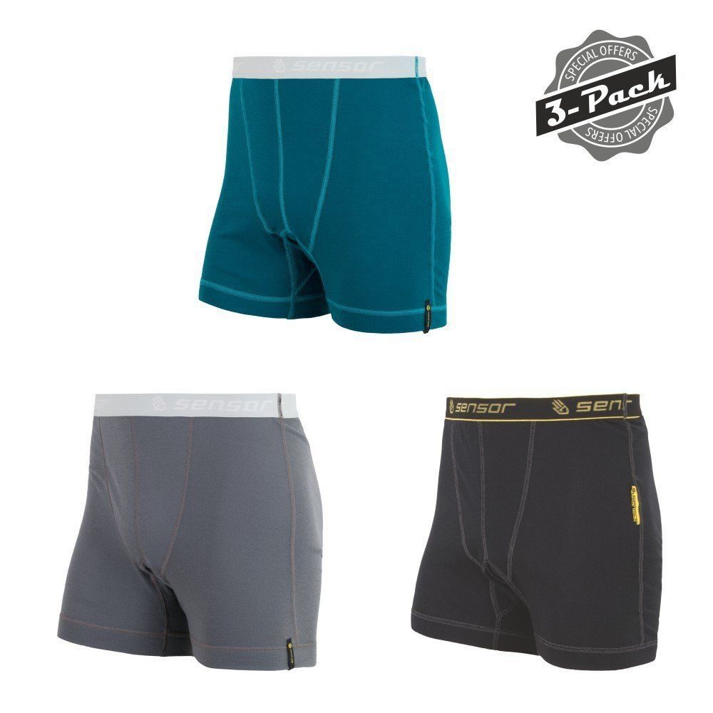 DOUBLE FACE 3-PACK pánské trenky černá+safír+šedá