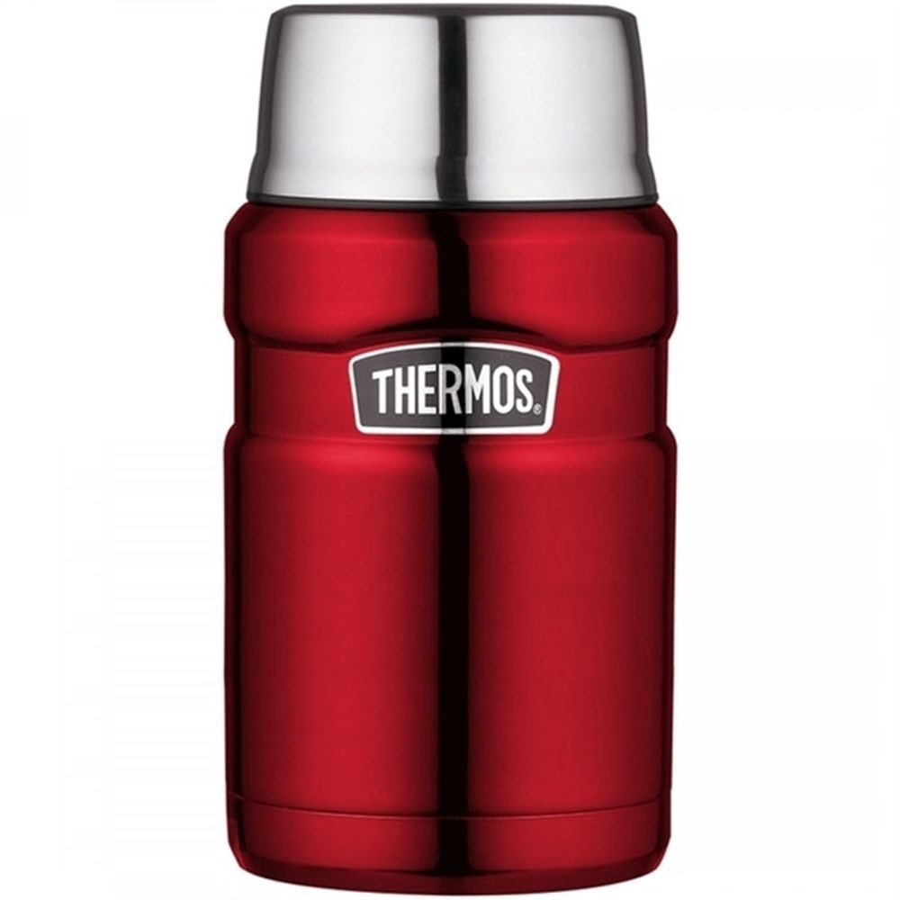 Food thermos with cup 710 ml red