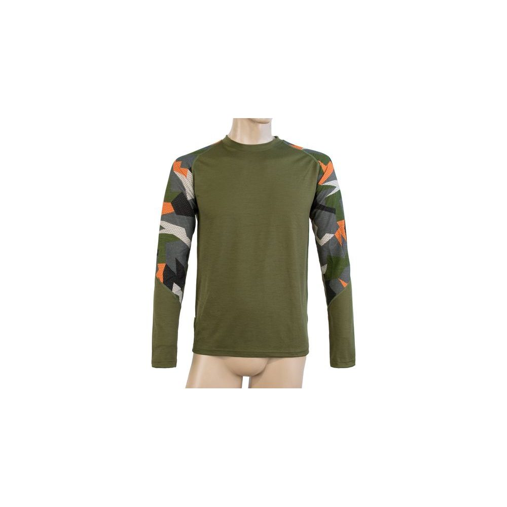 MERINO IMPRESS pánské triko dl.rukáv safari/camo