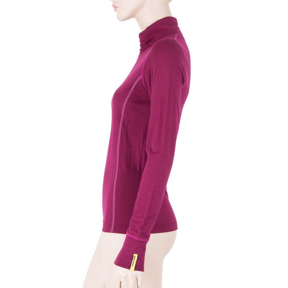 MERINO ACTIVE dámské triko dl.rukáv stoják zip lilla