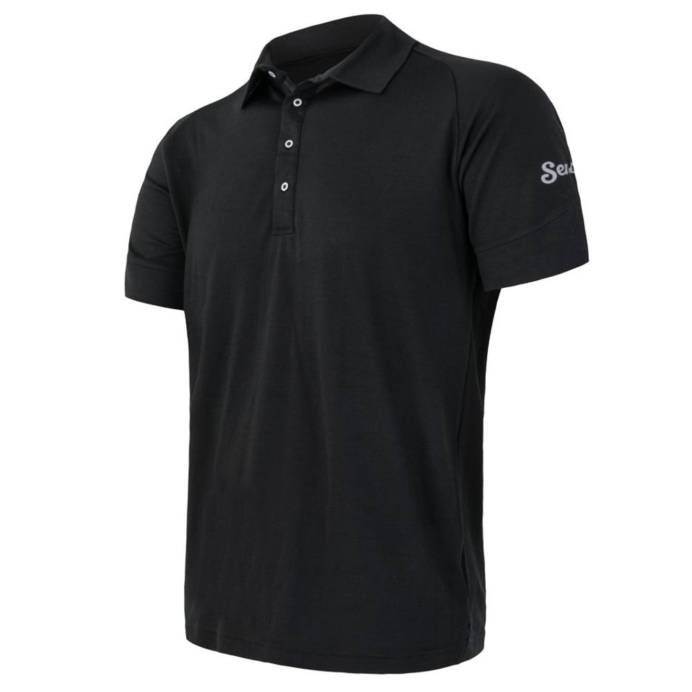 MERINO ACTIVE POLO pánské triko kr.rukáv černá
