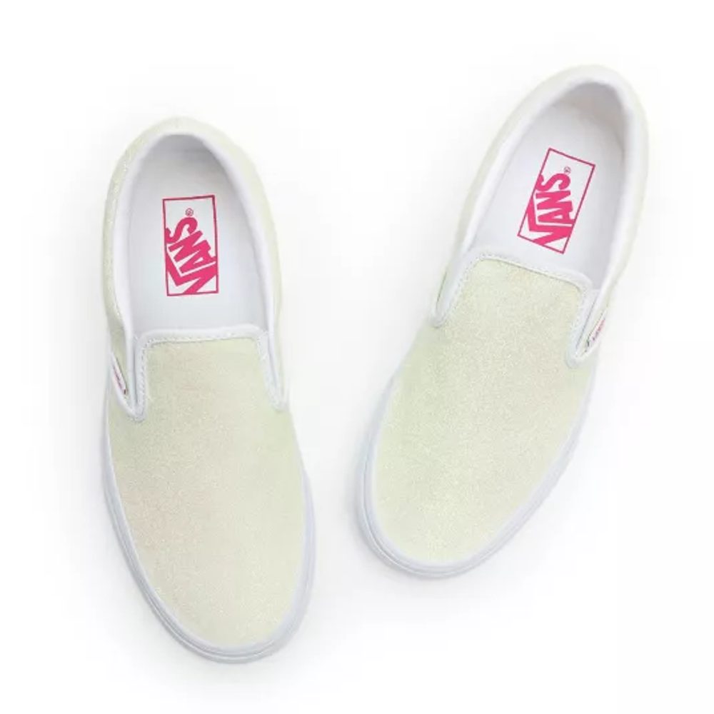 UA Classic Slip-On (UV GLITTER), PINK/TR WHT
