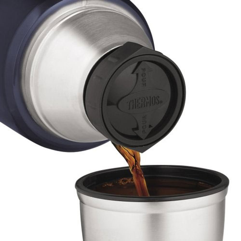 Beverage thermos with handle 1200 ml red