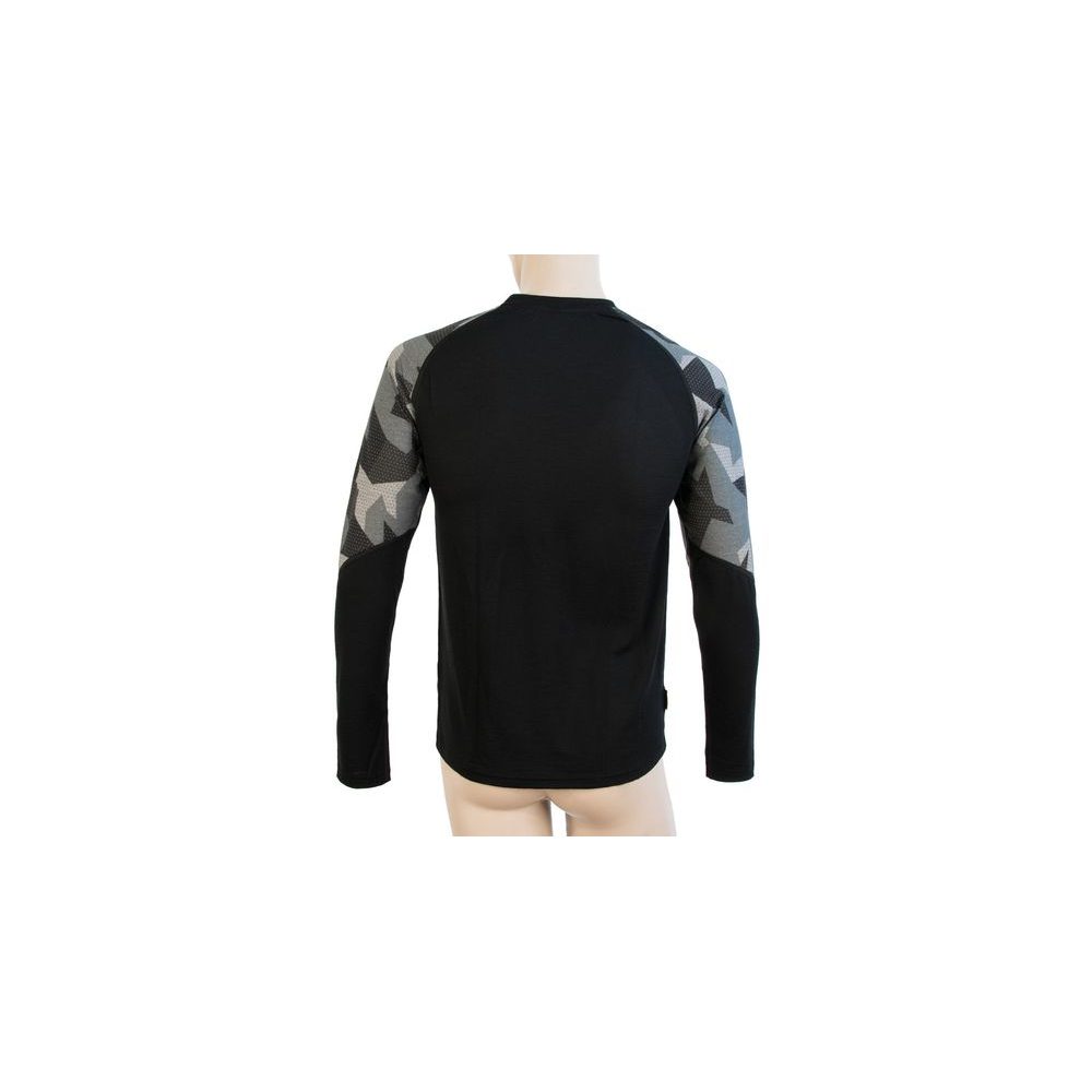 MERINO IMPRESS pánské triko dl.rukáv černá/camo