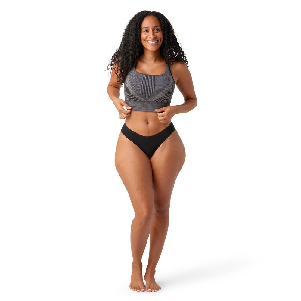 W INTRAKNIT STRAPPY BRA black heather