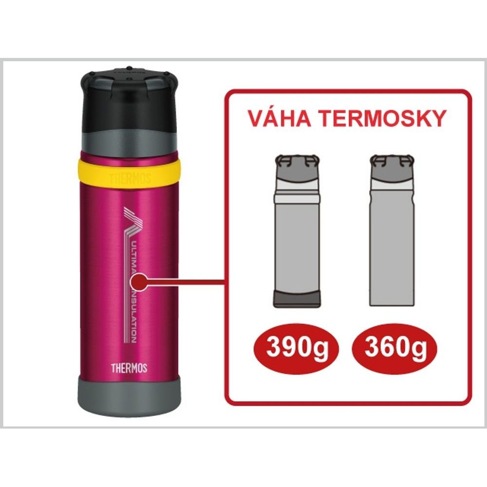 Thermos with cup for extreme conditions 500 ml, pink