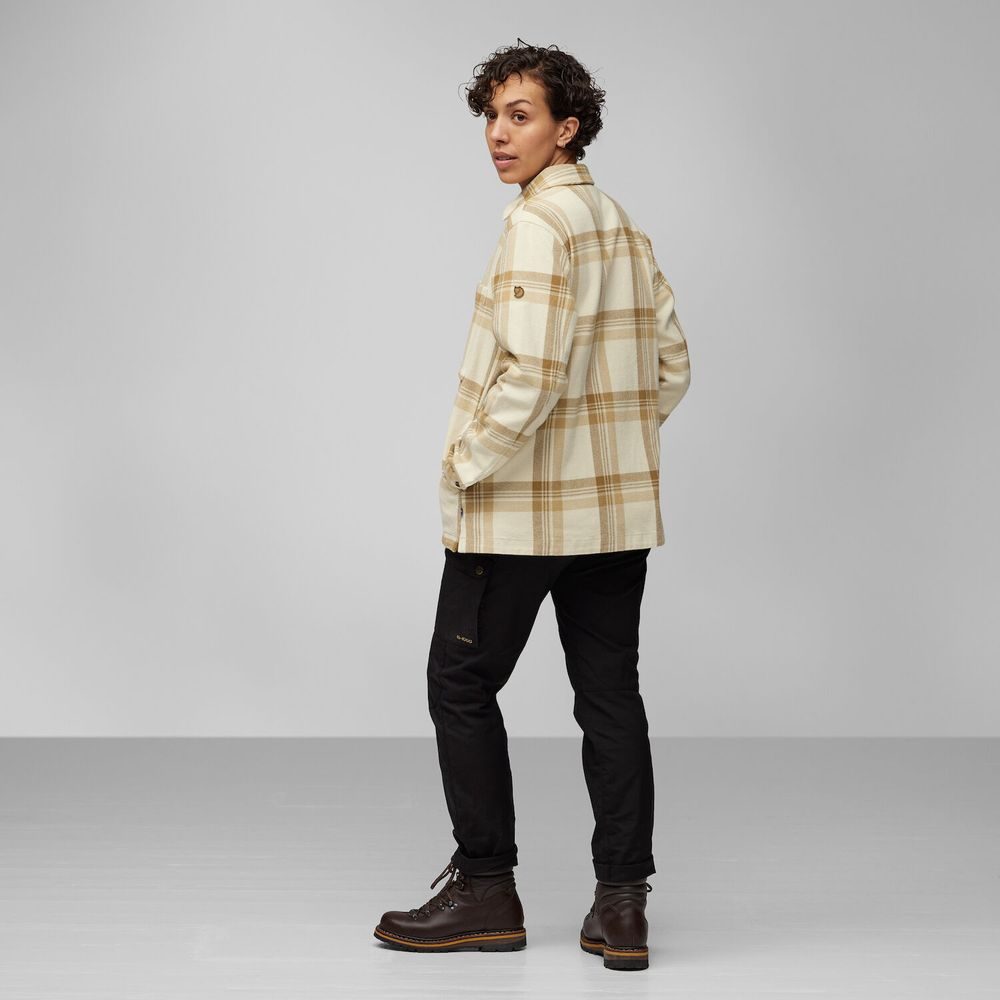 Singi Flannel Overshirt W Patina Green-Deep Patina