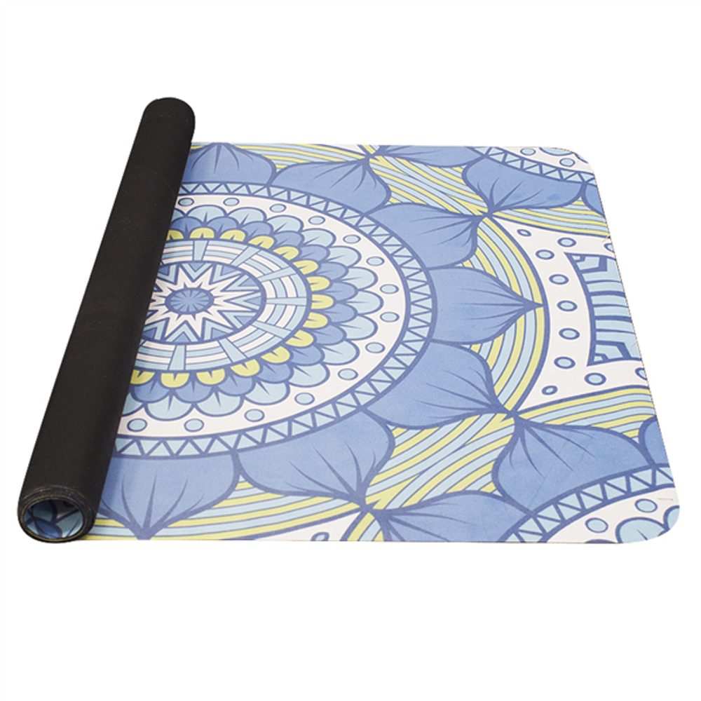 Yoga Mat natural rubber - pattern B blue-green