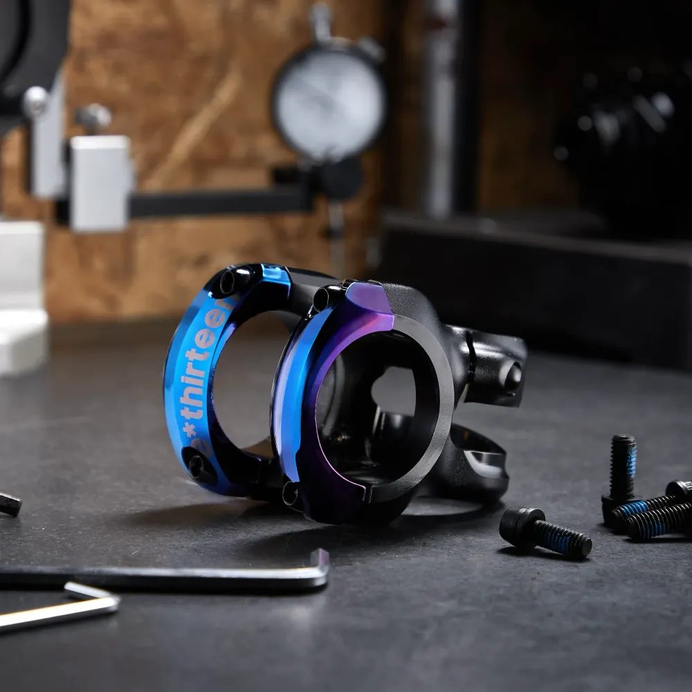 Plus 35 Stem | 40mm Length | 0 Rise | Black with Intergalactic Clamps
