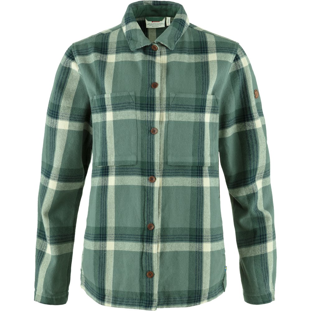 Singi Flannel Overshirt W Patina Green-Deep Patina