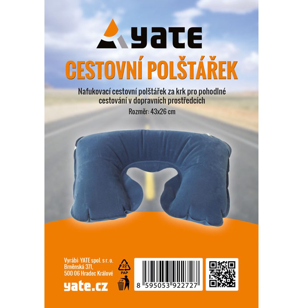Polštářek nafukovací za krk modrý