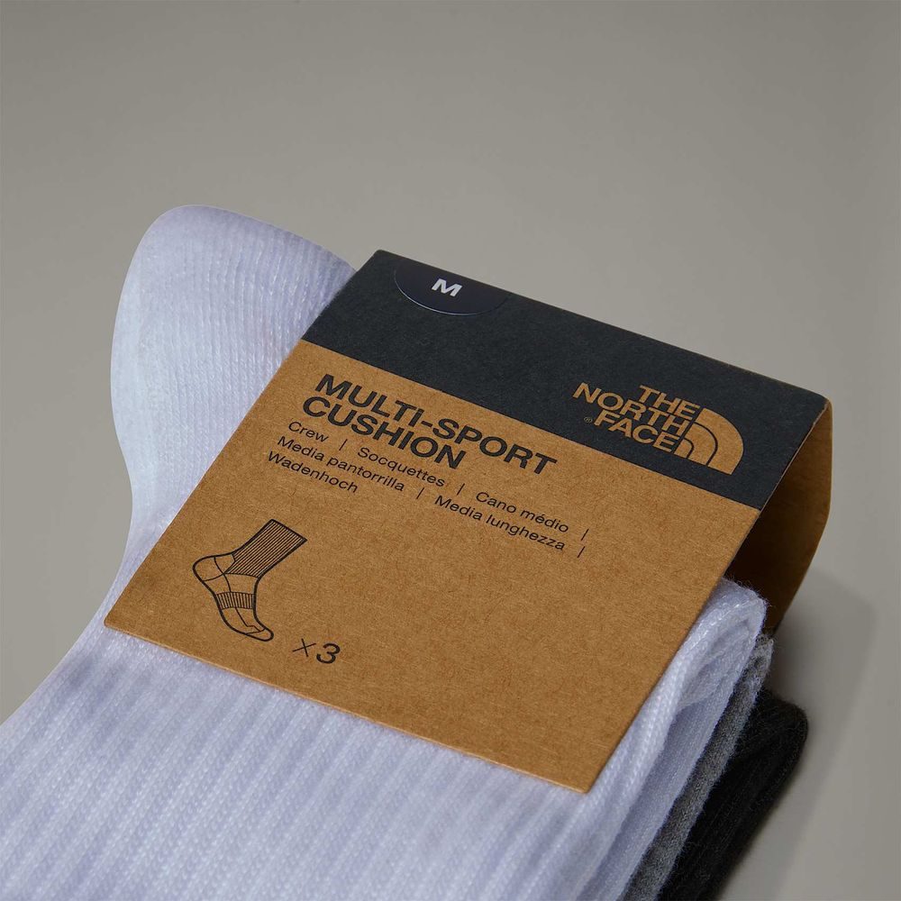 MULTI SPORT CUSH CREW SOCK 3P, BLACK ASSORTED