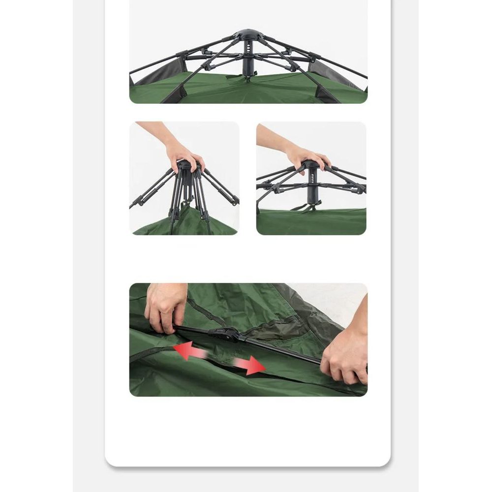 NH21ZP008-66 automatický stan zelený pro 3 osoby, 3600g