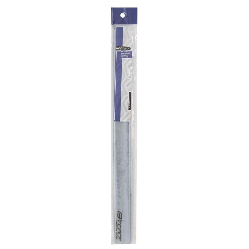 Reflective belt FORCE self-retracting 38 cm, silver