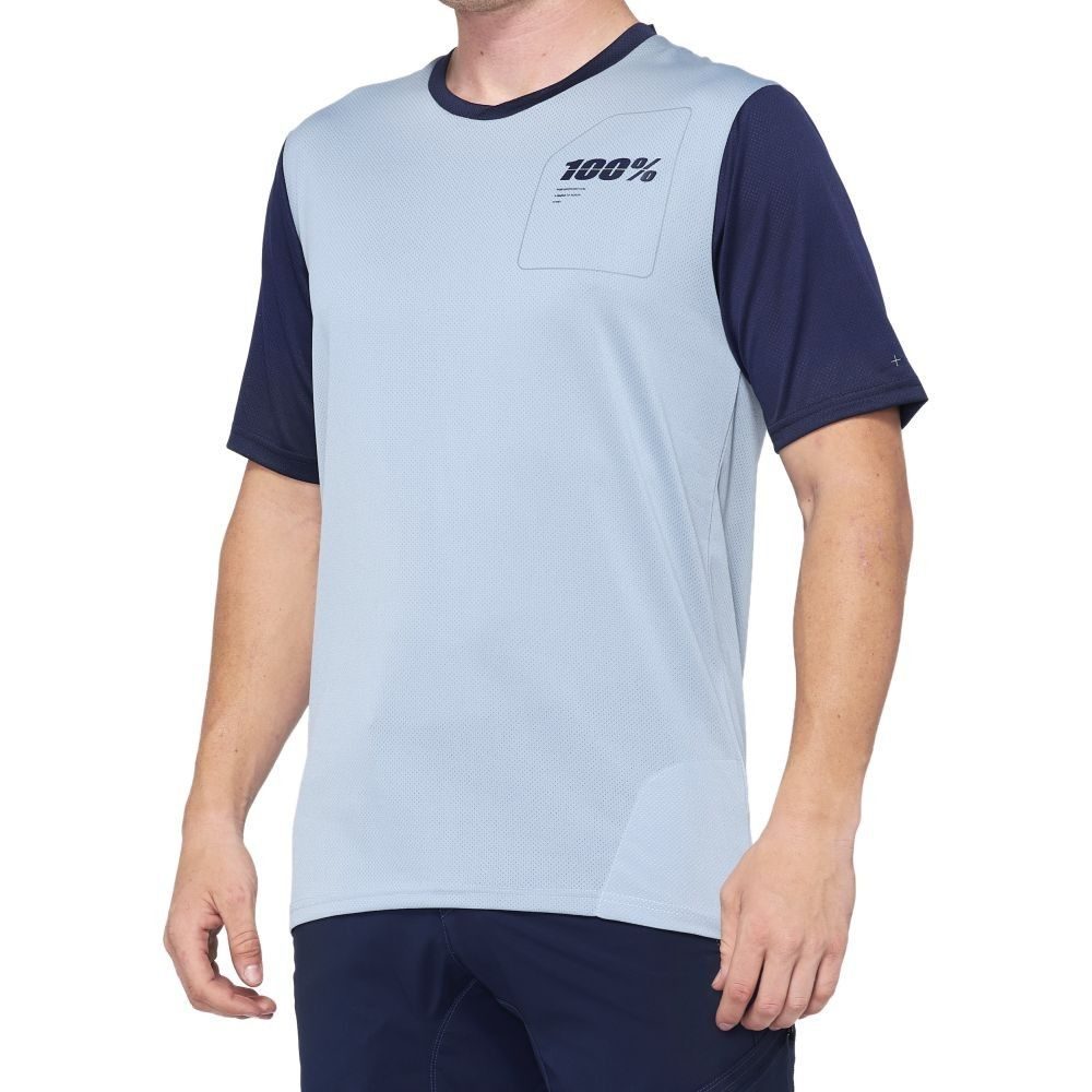 RIDECAMP Short Sleeve Jersey Lt. Slate Blue/Navy