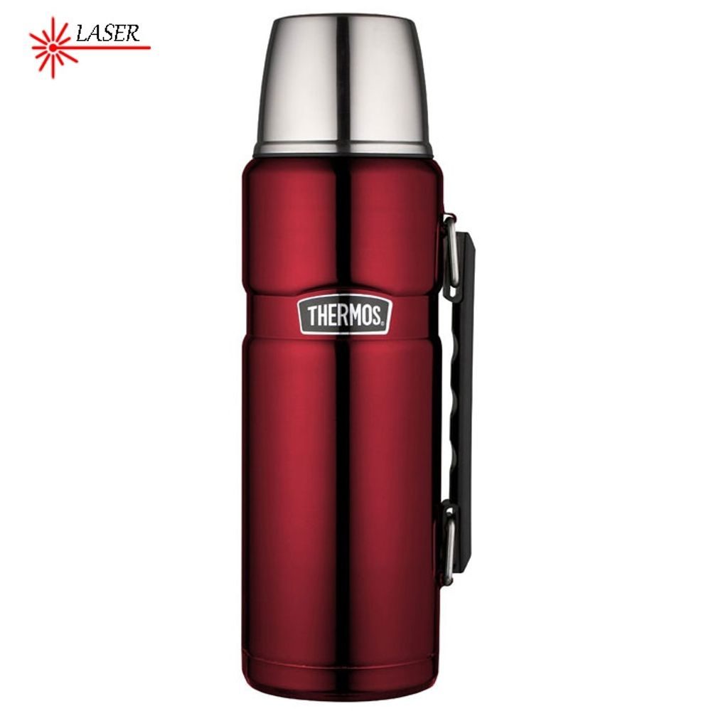 Beverage thermos with handle 1200 ml red