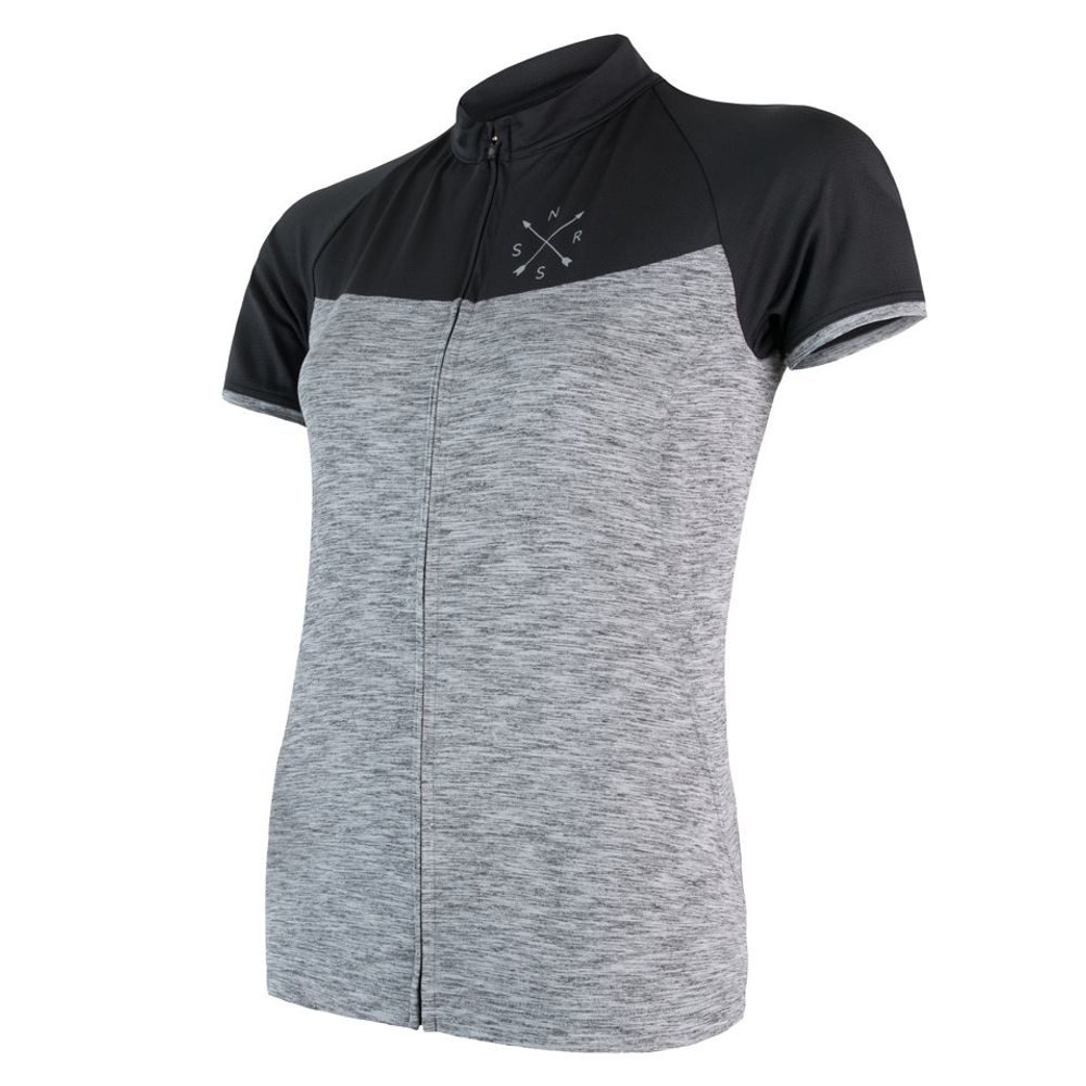 CYKLO MOTION dámský dres kr.rukáv celozip, šedá/černá