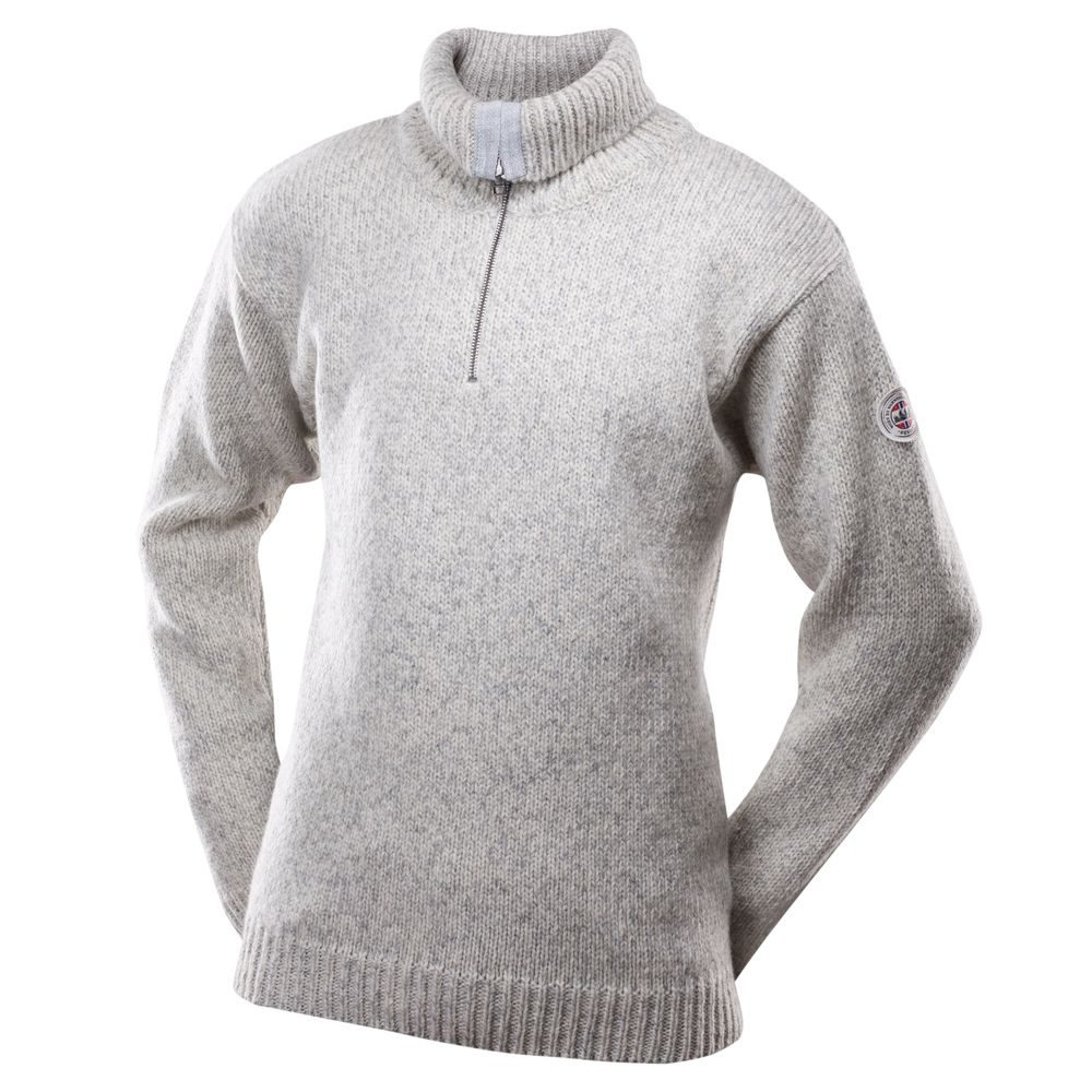 Nansen sweater zip neck grey melange