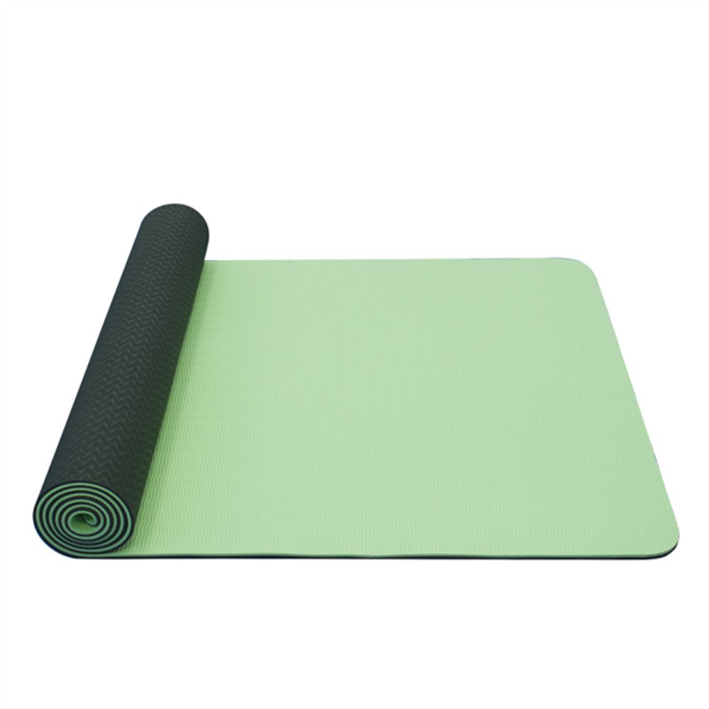 Yoga Mat double layer, material TPE light green/dark green