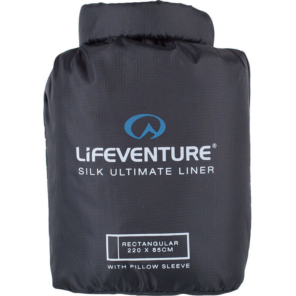 Silk Sleeping Bag Liner black rectangular