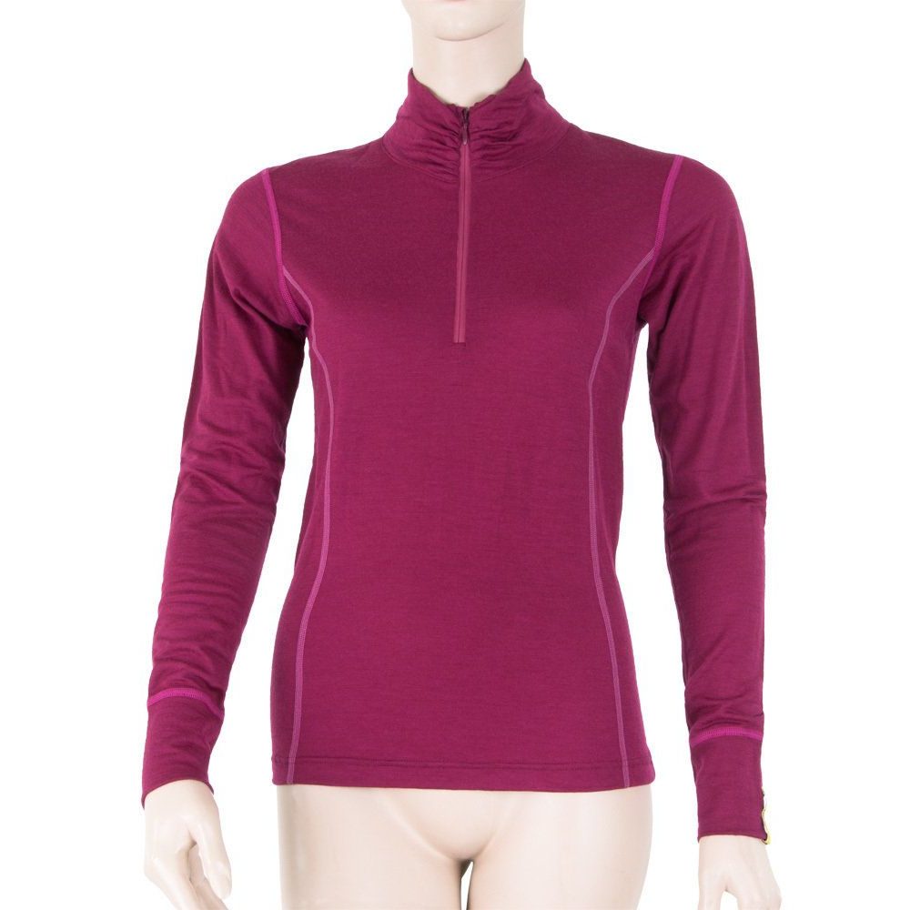 MERINO ACTIVE dámské triko dl.rukáv stoják zip lilla