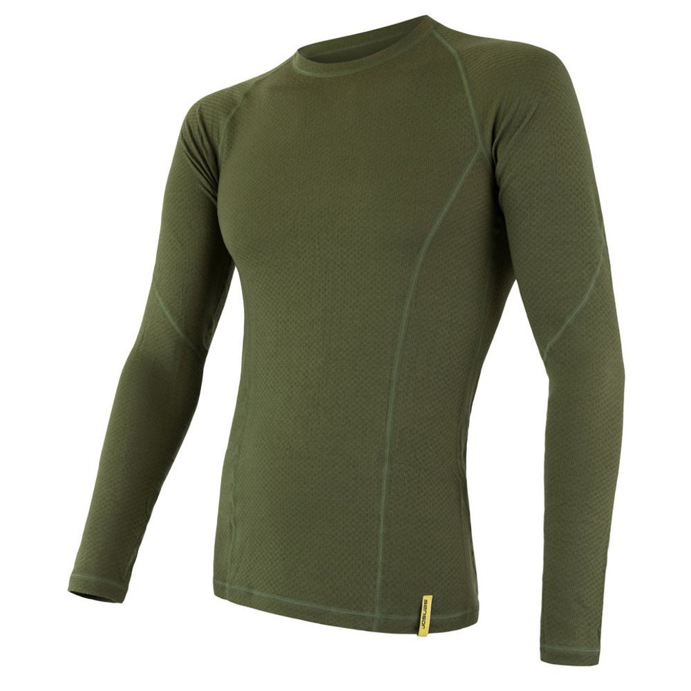 MERINO DF pánské triko dl. rukáv safari