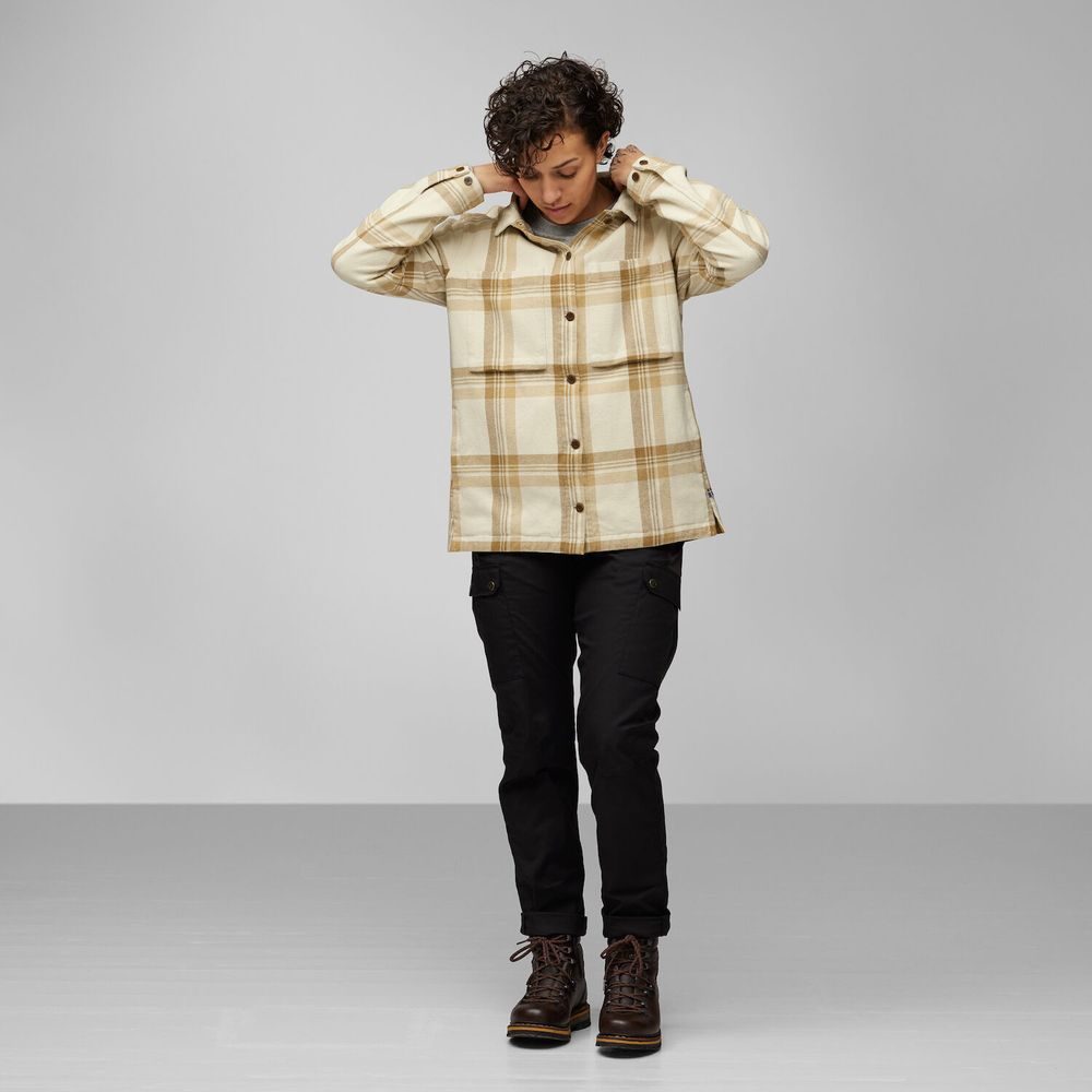 Singi Flannel Overshirt W Patina Green-Deep Patina