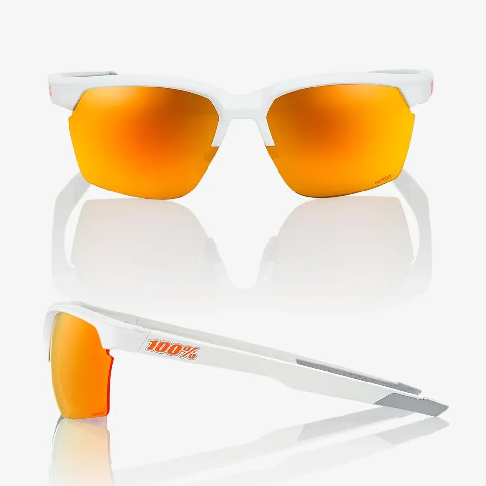 SPORTCOUPE MATTE WHITE - HIPER RED MULTILAYER MIRROR LENS