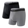 SAXX QUEST BOXER BRIEF FLY 2PK, black/dk charcoal II