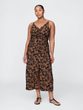 777646-00 Květované maxi šaty Hnědá