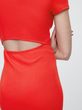 Úpletové midi šaty s průstřihy Červená